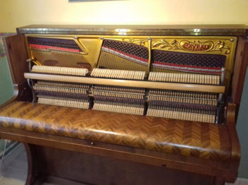 Vend Piano Droit GAVEAU E 125 frisé chevron finition ciré naturel