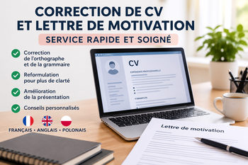 Correction de CV et de lettres de motivation  Français, anglais et polonais