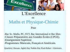 Cours pour l&#039;excellence Maths-Physique-Chimie pour BAC-CPGE-Mission-Sup-Rabat