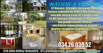 Vente maison Antananarivo Madagascar