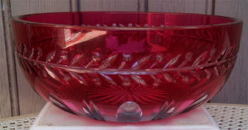 Coupe Art Déco Cristal rouge ancien Roquefort-les-Pins Alpes Maritimes