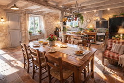 Cuisine salle à manger en enfilade avec le salon