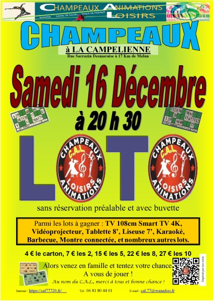 LOTO 16 décembre 2023 CHAMPEAUX 77720 Seine et Marne