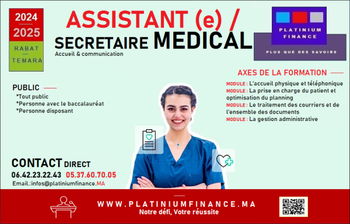 Annonce Assistant e / Secrétaire MEDICAL Rabat Maroc