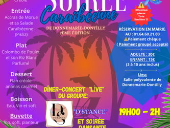Flyer 2ème soirée caraibéenne de Donnemarie-Dontilly