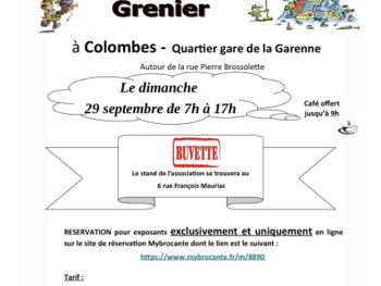 Annonce Vide-greniers Colombes / Gare Garenne Hauts de Seine