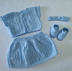 Ensemble tricot bébé layette tricotée main