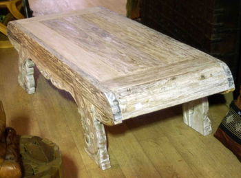 grande table basse ancien bois teck H 45 Sedan Ardennes