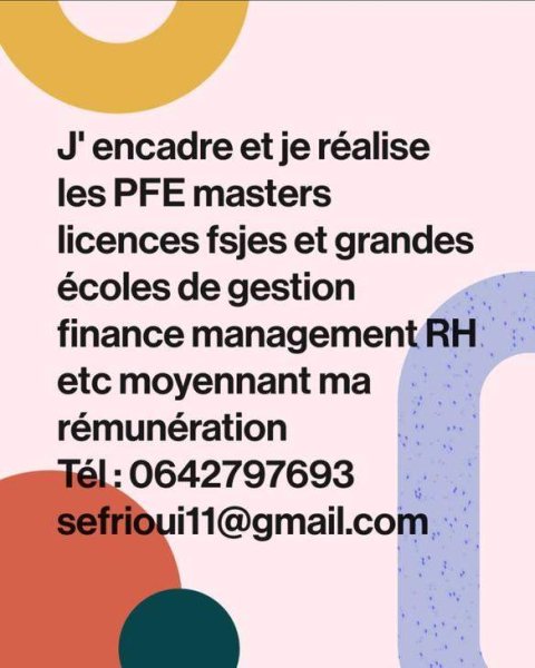 Préparation PFE Masters Licences Cours soutien Révision Agadir Maroc