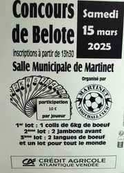Concours belote Martinet Vendée