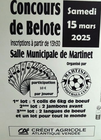 Concours belote Martinet Vendée