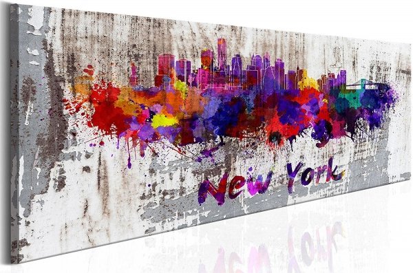 tableau panoramique abstrait New York city 120 cm Agen Lot et Garonne