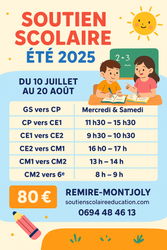📚 Stages soutien scolaire – Été 2025 Remire-Montjoly Guyane