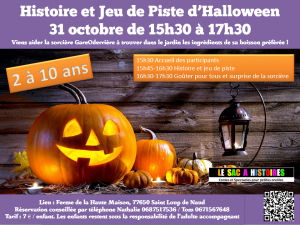 histoire jeu piste d&amp;rsquo halloween Saint-Loup-de-Naud Seine et Marne