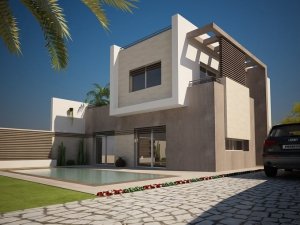 Annonce Vente villa cours construction piscine djerba Tunisie