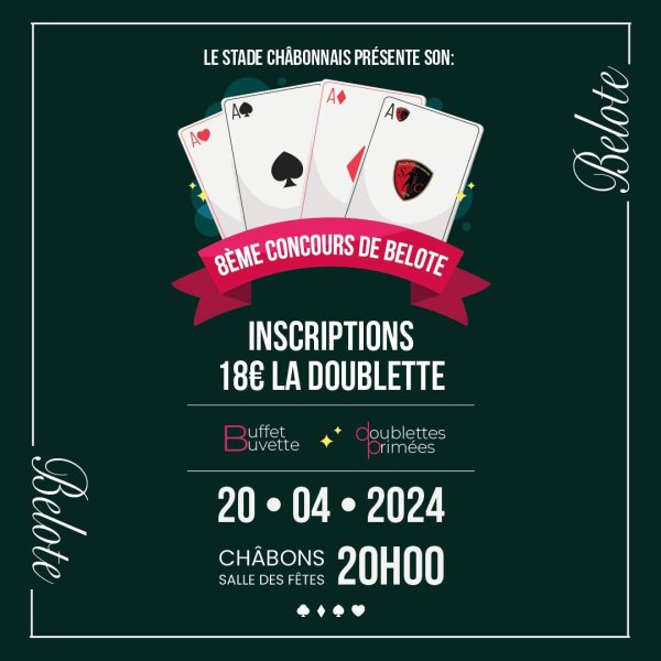 Annonce Concours belote Châbons Isère
