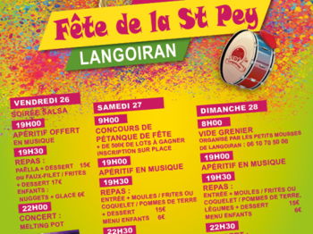 Annonce fête saint pey Langoiran Gironde
