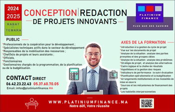 Annonce FORMATION HAUT CADRE CONCEPTION REDACTION PROJETS INNOVANTS Rabat