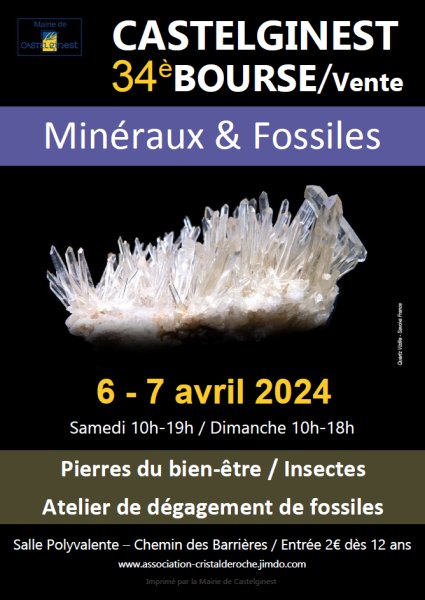Cristal de Roche, 34è bourse vente minéraux et fossiles