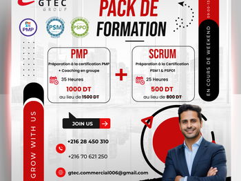 Annonce Pack Formation Scrum PMP L&#039;Ariana Tunisie