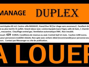 Annonce location appartement duplex manage Louvière Belgique