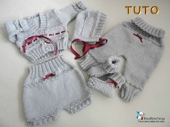 Fiche tricot bebe gilet béguin chaussons pantalon culotte Brioude