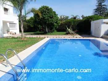 Location Villa chauffage piscine quartier Souissi Rabat Maroc