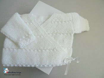 Brassière gilet cache coeur tricot bébé modèle layette bb fait main