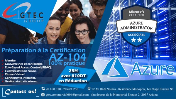 Formation Microsoft Azure Administrator L'Ariana Tunisie