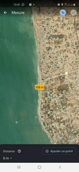 Vente Terrain 600m2 ngaparou 350m mer Saly Portudal Sénégal