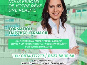 Formation parapharmacie dermo conseillère Rabat Maroc