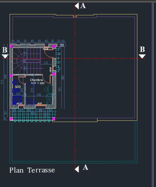 plan terrasse avec possibilité extension