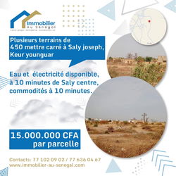 terrains 450 mètres carrés  à vendre à Saly