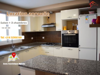 location annuelle appartement s+3 plein zone touristique mahdia Tunisie