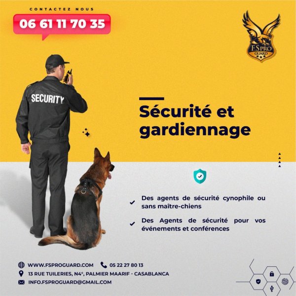 agent sécurité gardienage Casablanca Maroc