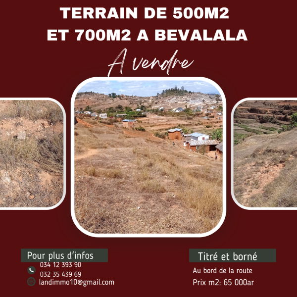Vente Terrain 500m2 700m2 Antananarivo Madagascar