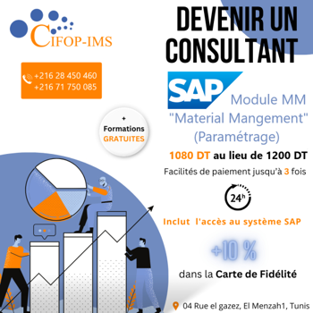 Formation SAP MM Paramétrage Tunis Tunisie