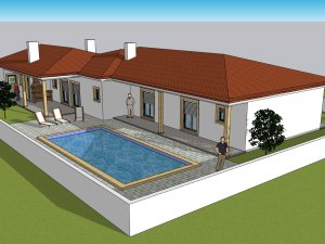 Maison de plain-pied de 4 chambres avec piscine, jardin et garage pour deux voitures - Pataias, Alcobaça