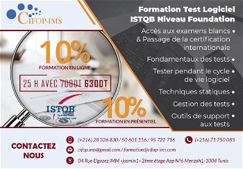 Formation Test logiciel ISTQB niveau Fondation Tunis Tunisie
