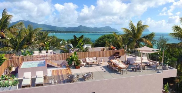 Vente tamarin penthouse 2 chambres rooftop 250m2 vue mer Ile Maurice