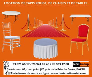location de chaise de tapis et de table