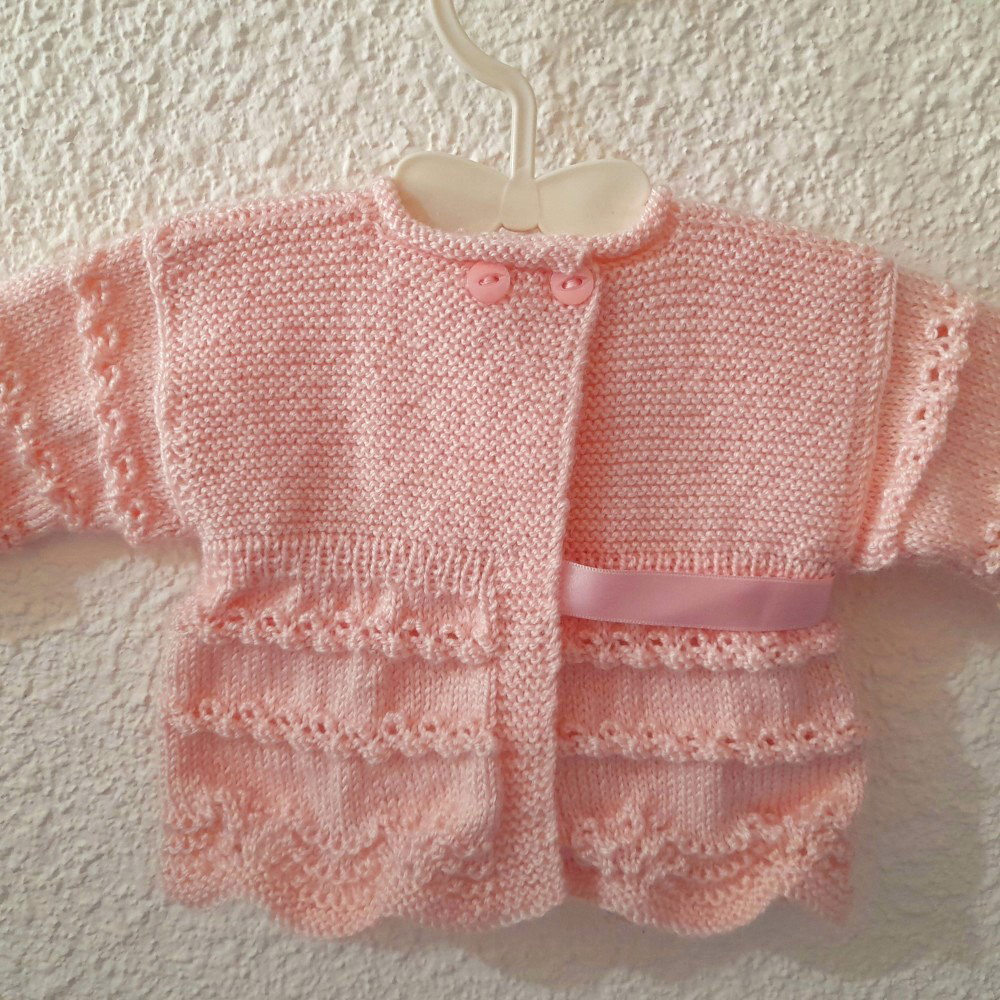 Brassière tricot bébé layette tricotée main