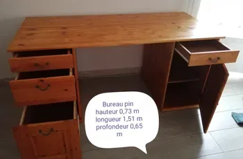 Bureau bois pin Nîmes Gard