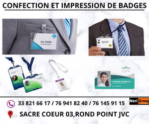 confection et impression badges