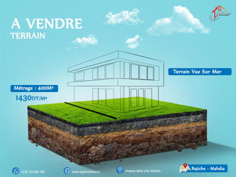 Vente terrain vue mer rejich mahdia Tunisie