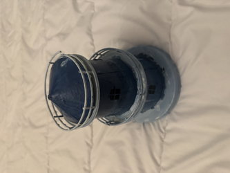 Phare décoratif bleu et blanc