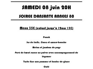 Annonce soirée années 80 Saint-Médard-en-Jalles Gironde