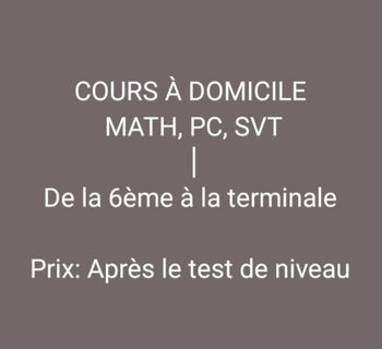 Répétiteur Cours domicile MATH PC SVT Dakar Sénégal