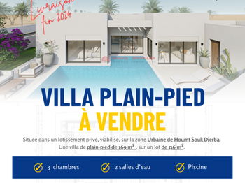 Annonce Vente Villa Djerba titre bleu zone urbaine Tunisie