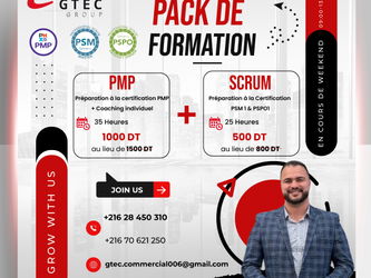 Annonce 𝐎𝐟𝐟𝐫𝐞 𝐬𝐩𝐞́𝐜𝐢𝐚𝐥𝐞 𝐅𝐨𝐫𝐦𝐚𝐭𝐢𝐨𝐧 𝟑-𝐞𝐧-𝟏 𝐏𝐚𝐜𝐤 𝐏𝐫𝐨𝐣𝐞𝐜𝐭 𝐌𝐚𝐧𝐚𝐠𝐞𝐫 𝐀𝐠𝐢𝐥𝐞 𝐒𝐜𝐫𝐮𝐦 𝐌𝐚𝐬𝐭𝐞𝐫 𝐏𝐒𝐌 𝟏 &amp; 𝐏𝐫𝐨𝐝𝐮𝐜𝐭 𝐎𝐰𝐧𝐞𝐫 𝐏𝐒𝐏𝐎 𝟏 &amp; 𝐏𝐌𝐏 L&#039;Ariana
